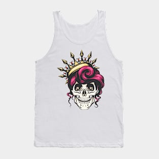 Female Skull in Crown Tank Top